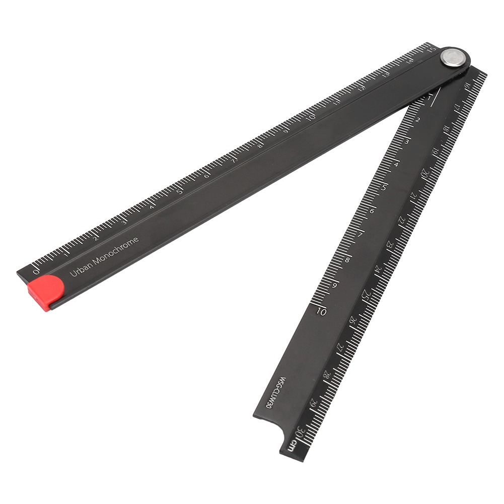 Klapplineal Aus Aluminiumlegierung, 0–300 Mm, Einfach, 90° Klappbar, Metall-schreibwarenlineal