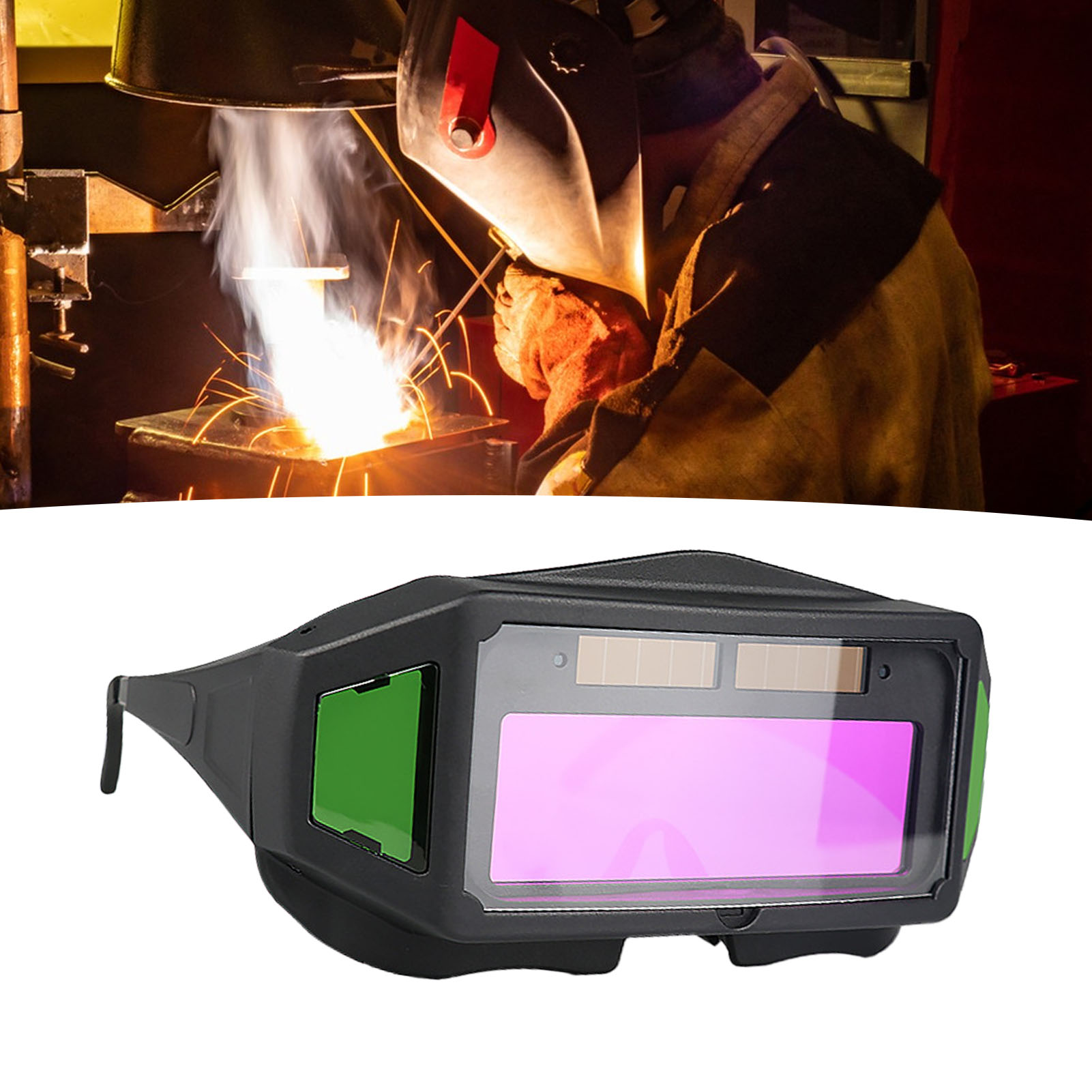 Selbstverdunkelnde Schweißerbrille, Uv-beständig, Blendfrei, Automatisch Abdunkelnd, Solarbetrieben