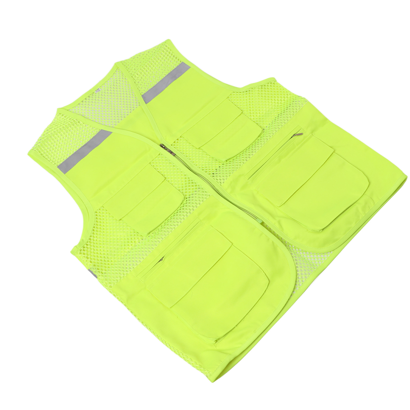 Reflektierende Warnweste, Wasserdicht, Atmungsaktiv, Hohe Sichtbarkeit, Sicherheitsweste Aus Mesh Für Baustellen Und Nachtfahrten, Größe 2xl, Fluoreszierend Grün
