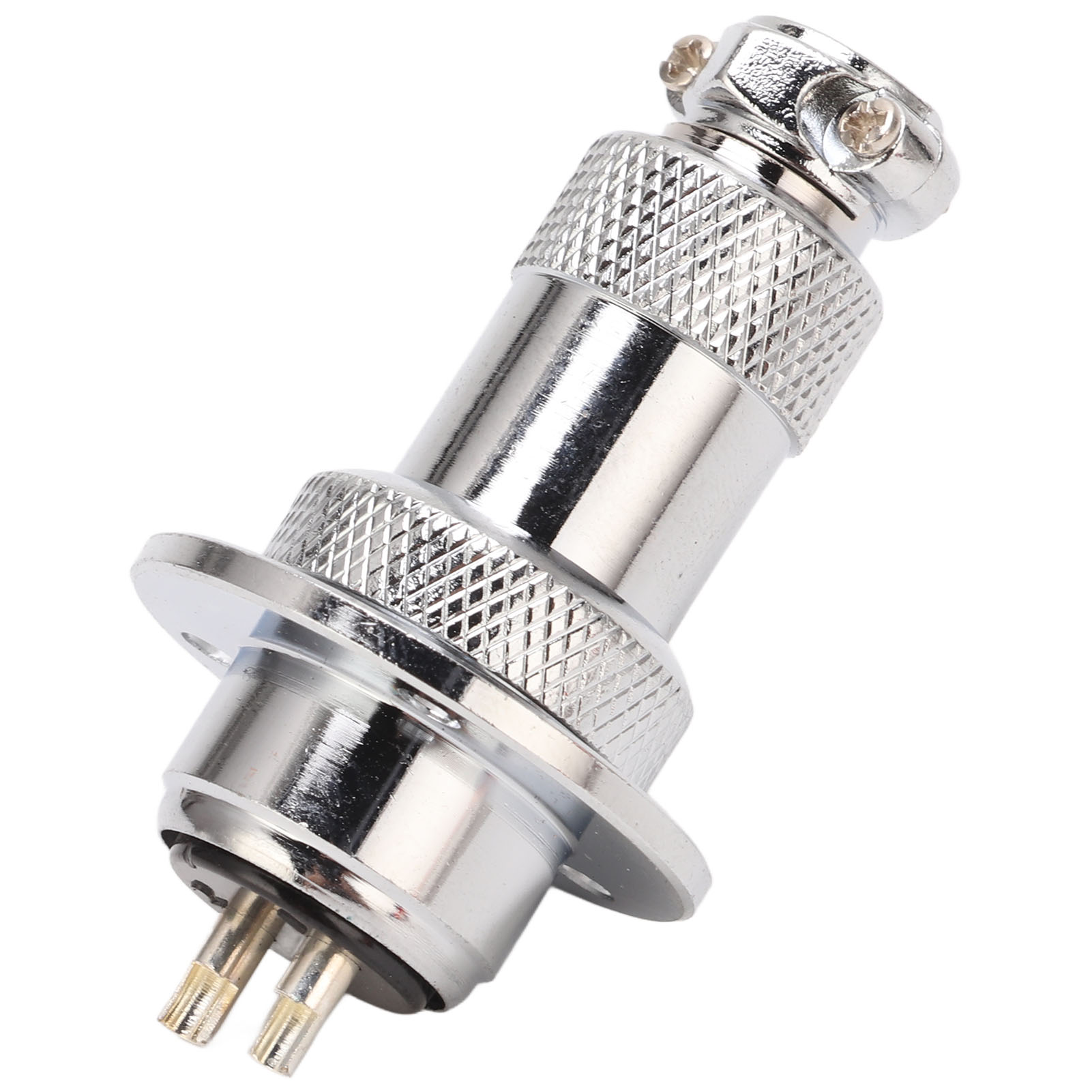 2 Stück Luftfahrt-stecker, 2-polig, Rund, Gehäuse Aus Zinklegierung, Versilberter Kupferdraht, Ac/dc 250 V, 20 Mm
