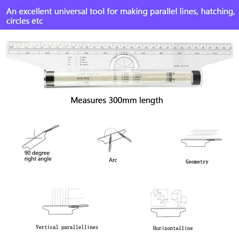 Rollparalleles Lineal 30 Cm Professionelles Parallel-rolllineal Mehrzweck-zeichenlineal