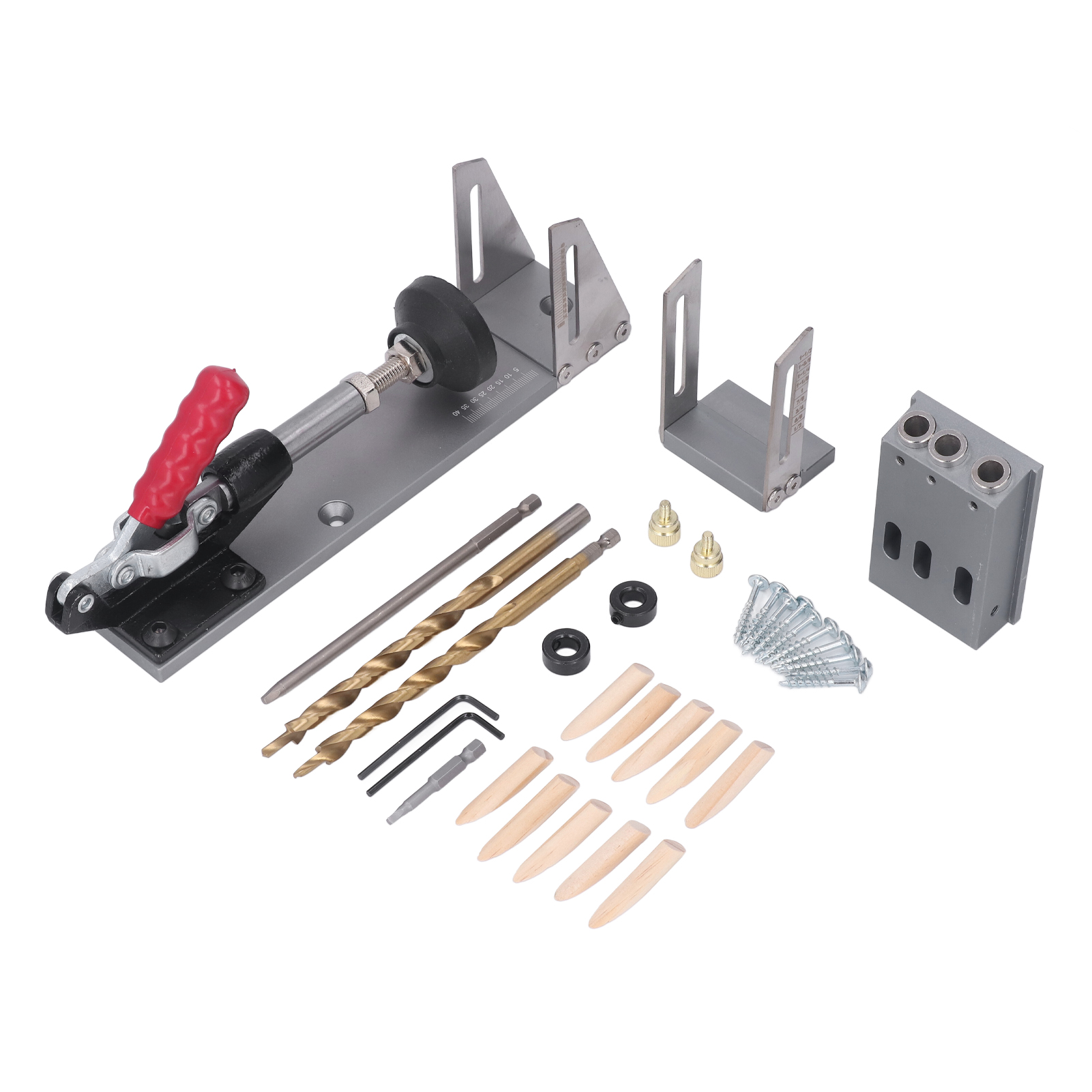 Taschenlochbohrer-set Aus Gehärtetem Aluminiumlegierungsstahl, Dübelbohrer-schrauben-set Für Holzbearbeitung