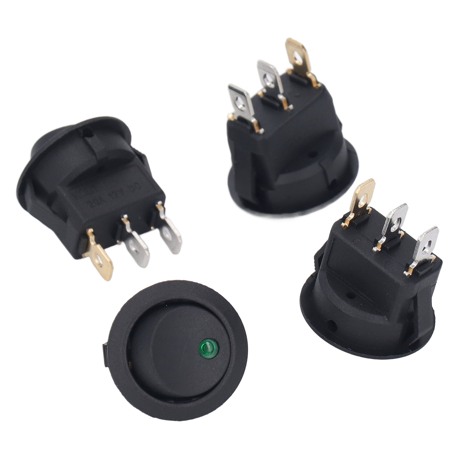 4 Stück 12v Runde Netzschalter, 3-polig, 2-positionen, Led-schalter, Kippschalter Für Boote, 20 Mm