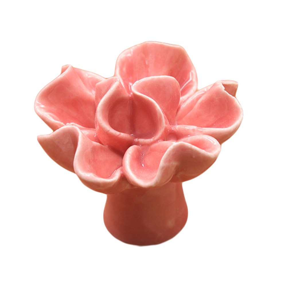 Türknauf Mit Keramikblume, Schubladen-, Schrank- Und Kleiderbügelgriff (rosa)