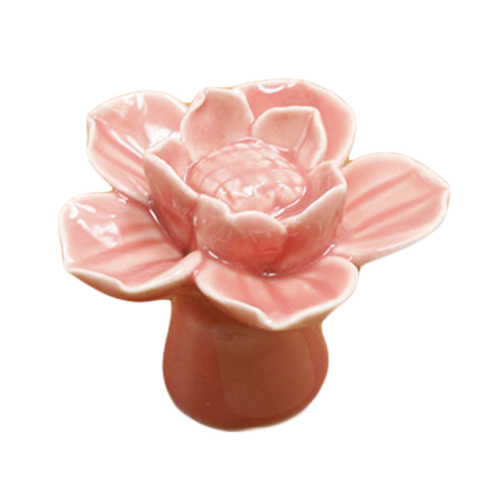 Türknauf Aus Keramik Mit Lotusblume, Schubladen-, Schrank- Und Kleiderbügel (rosa)