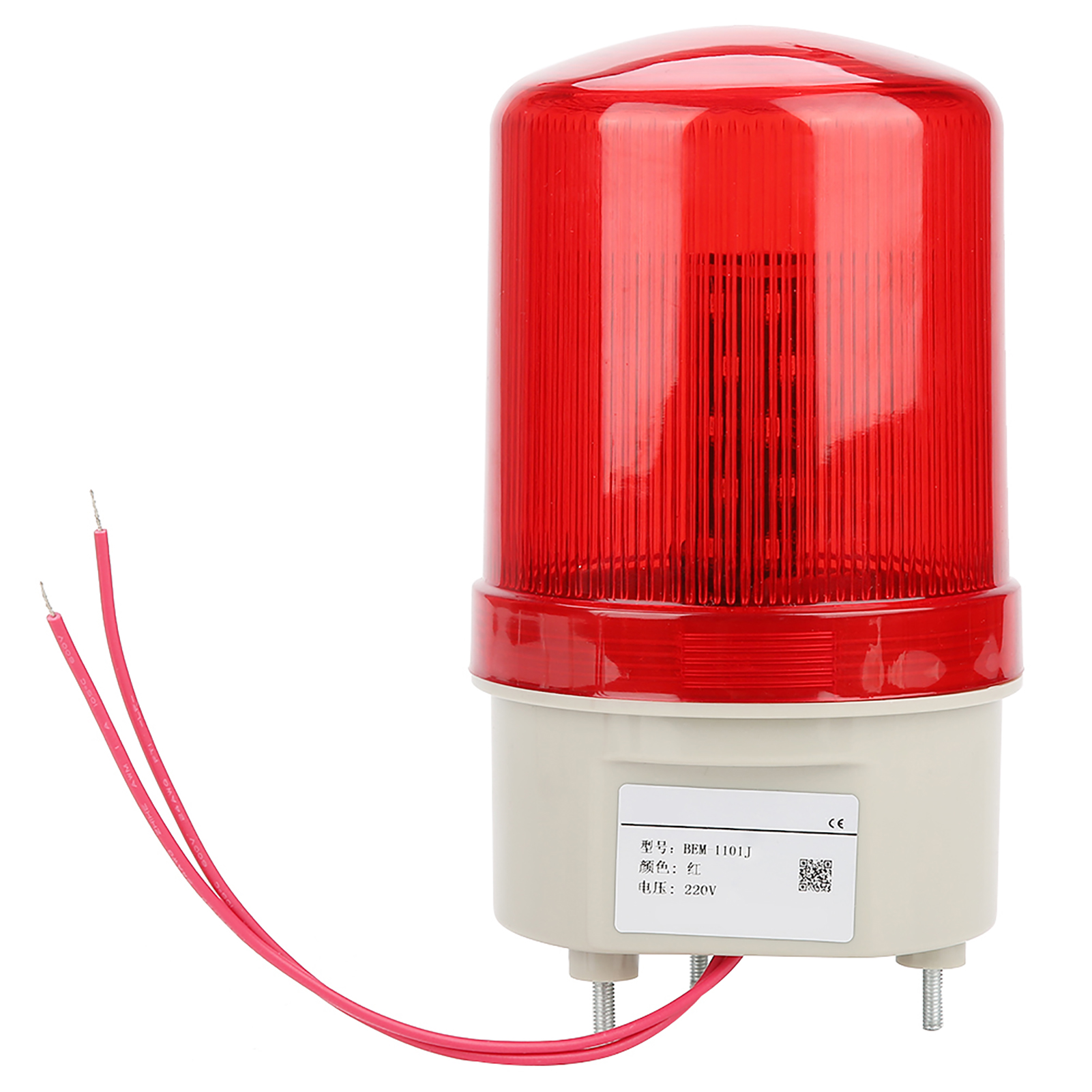 Rote Led-warnleuchte, Akustooptischer Alarm, Rotierendes Licht, Notfall-led-blitzlicht, 220 V