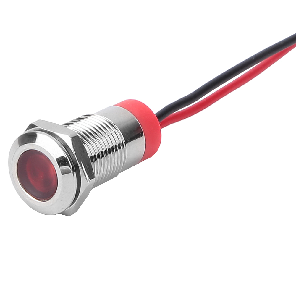 50 Stück Ip65 Wasserdichte Bem-10c Hochwertige Metall-led-warnleuchte 10 Mm (rot 12 V)