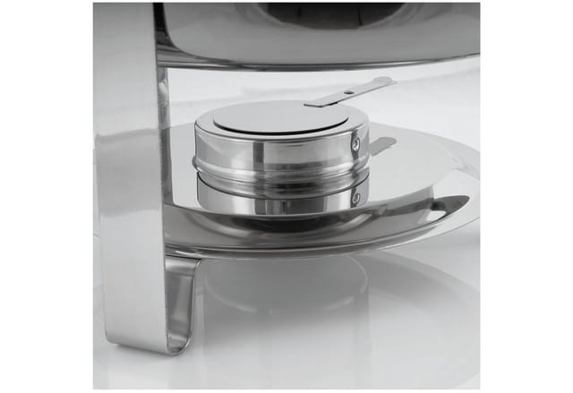 Edelstahl Chafing Dish rund 4,5 Liter, Warmhaltebehälter Essen, Speisenwärmer, Rechaud - Mahlzeit