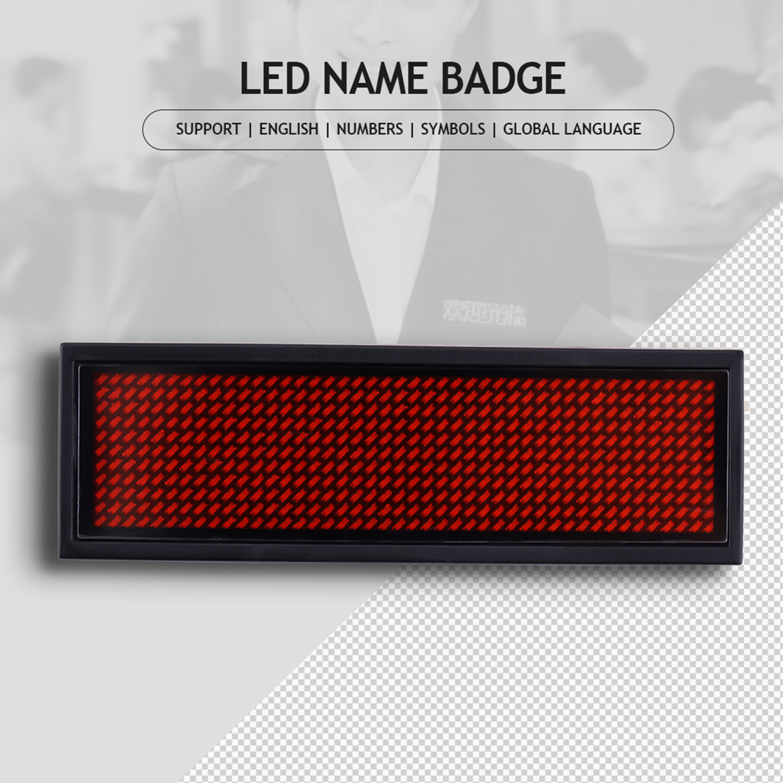 Rote Led-laufschriftanzeige/namensschild/nachrichtentafel