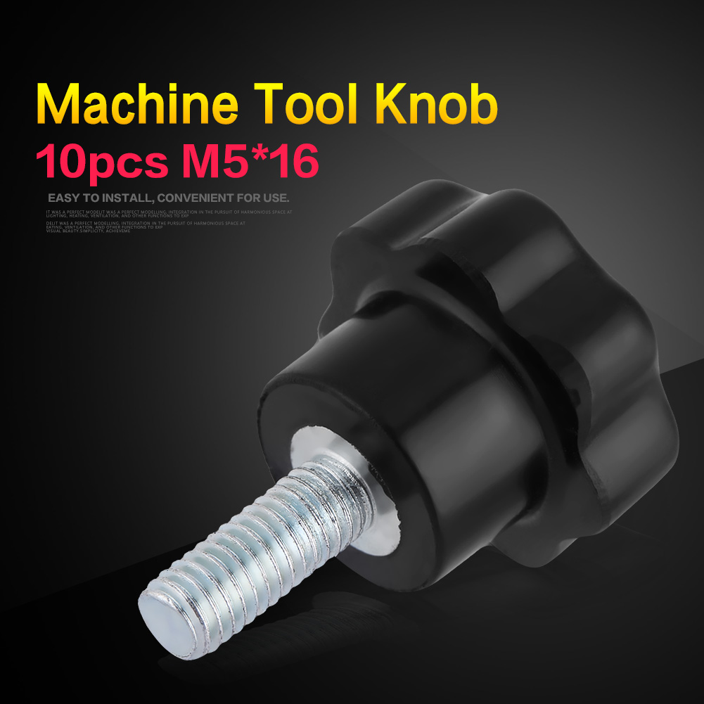 10-teiliges Set M516 Kunststoff-sternkopf-knaufgriffschrauben, Werkzeugmaschinenzubehör, Schwarz