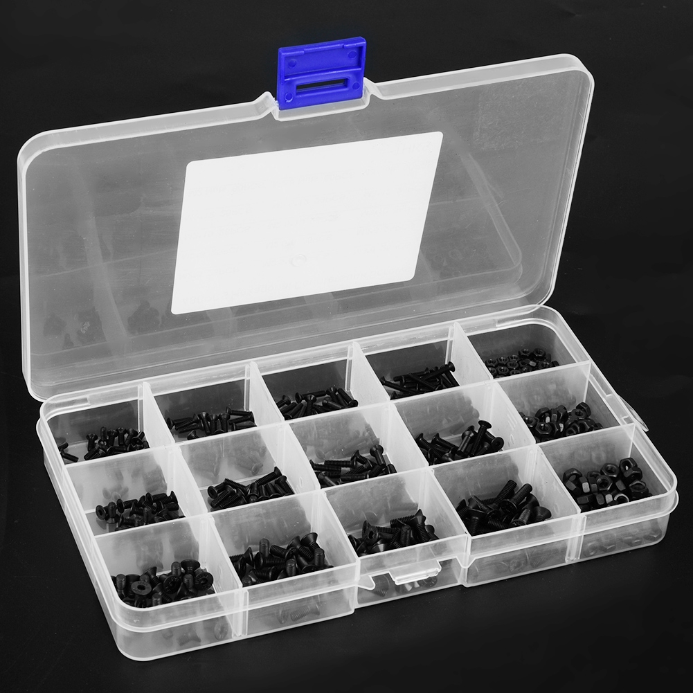 480-teiliges Set Aus Schwarzem Kohlenstoffstahl, Sechskant-senkschraubenmuttern, M2, M2,5, M3