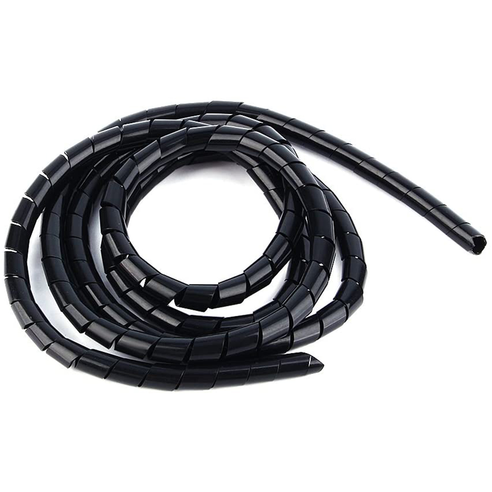 5 M Spiralkabelbinder Zur Kabelführung Und Zum Verstecken Von Kabelbindern Für Pc, Tv, Homeoffice, 6 Mm, Schwarz