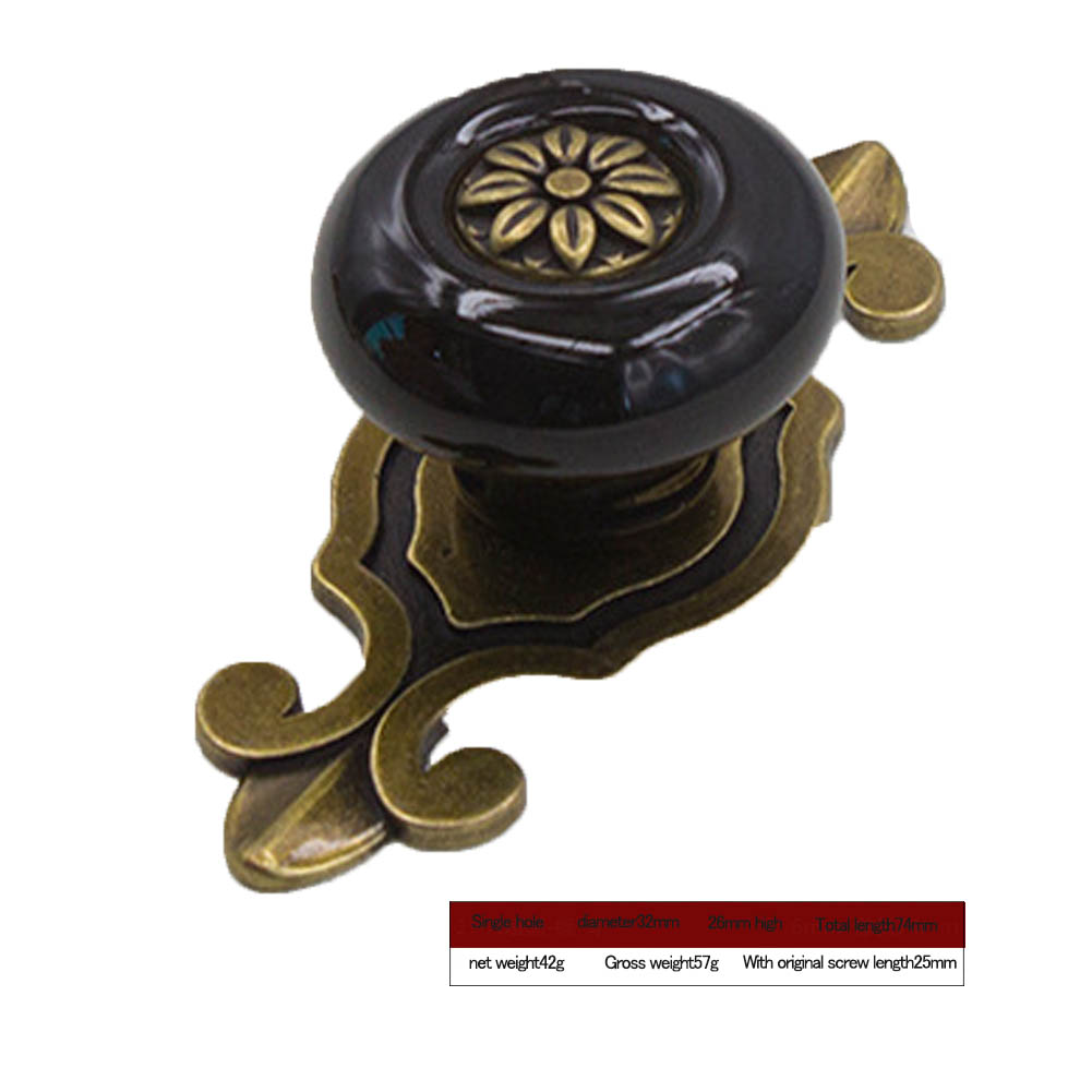 Vintage Keramik-türknauf, Schubladen-, Schrank- Und Kleiderbügel (bronze/schwarz)