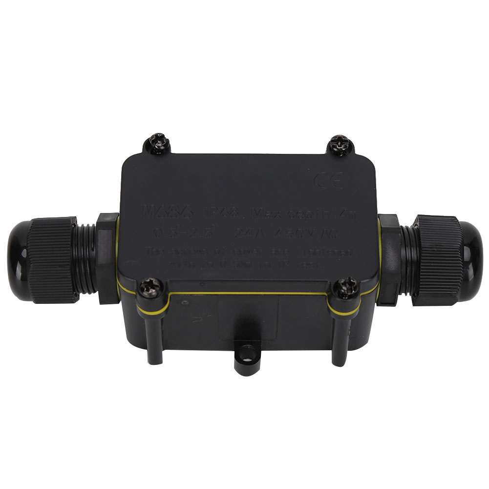 Kunststoff-wasserdichte Anschlussdose M686 Schwarz Zweipolige Kabelanschlussdose Ip68 Für Led-straßenbeleuchtung