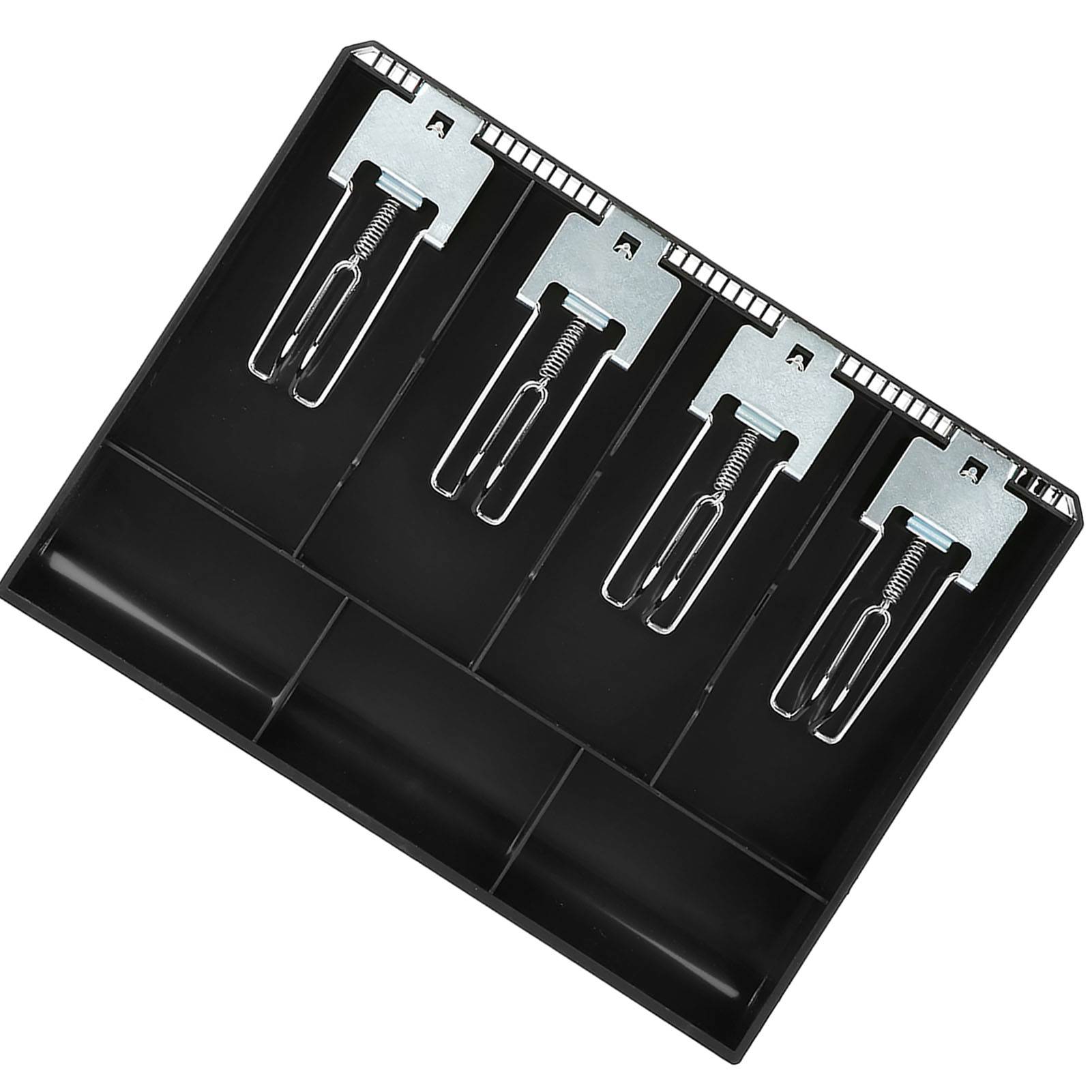 Kassenschubladeneinsatz, Ersatzfach, Kassierer, Viererbox Mit Metallclip (schwarz)