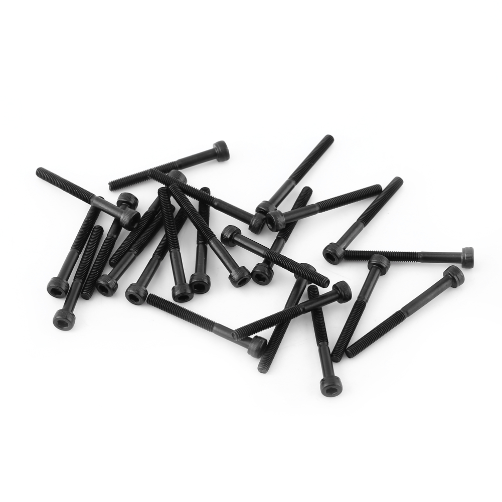 M3 Schwarze Innensechskantschrauben (m330mm, Teilgewinde, 24 Stück)