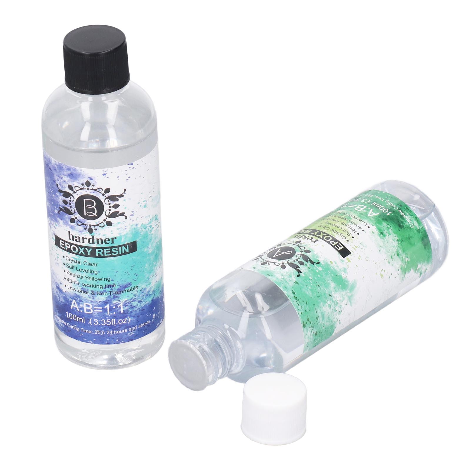 Epoxidharz-kristallklar-set 100 Ml, Selbstentschäumend, Hochtransparent, Umweltfreundliche Epoxidharzbeschichtung
