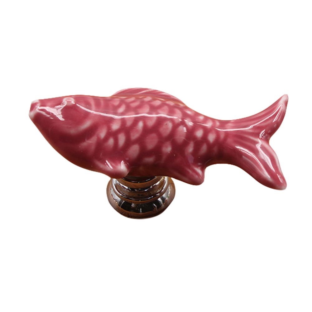 Keramik-türgriff In Fischform Für Schubladen, Schränke Und Kleiderschränke (lila)