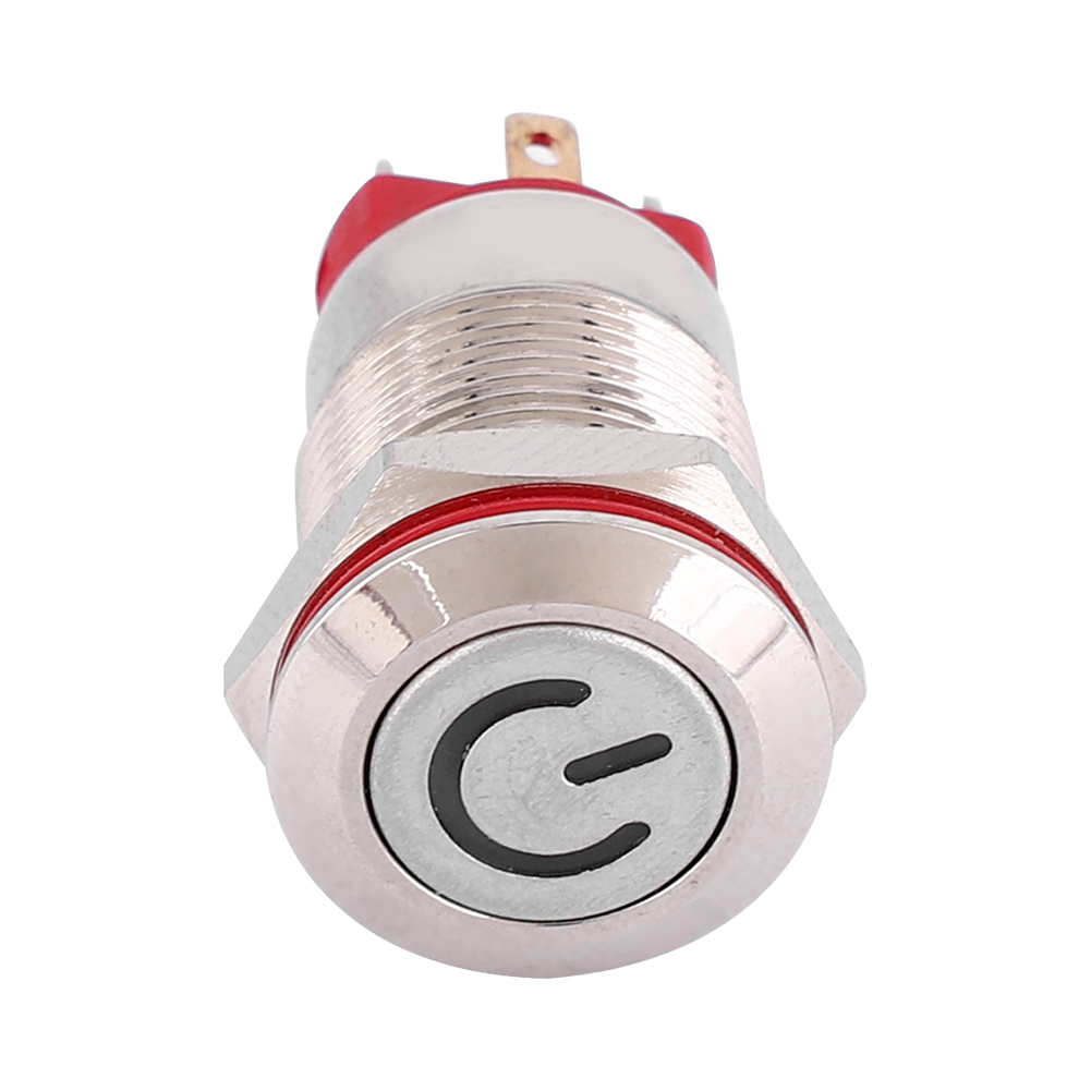 Wasserdichter 4-poliger 12-mm-metallknopfschalter Mit Led-ein-/ausschalter Und Selbstverriegelung (weiß, 3–9 V)