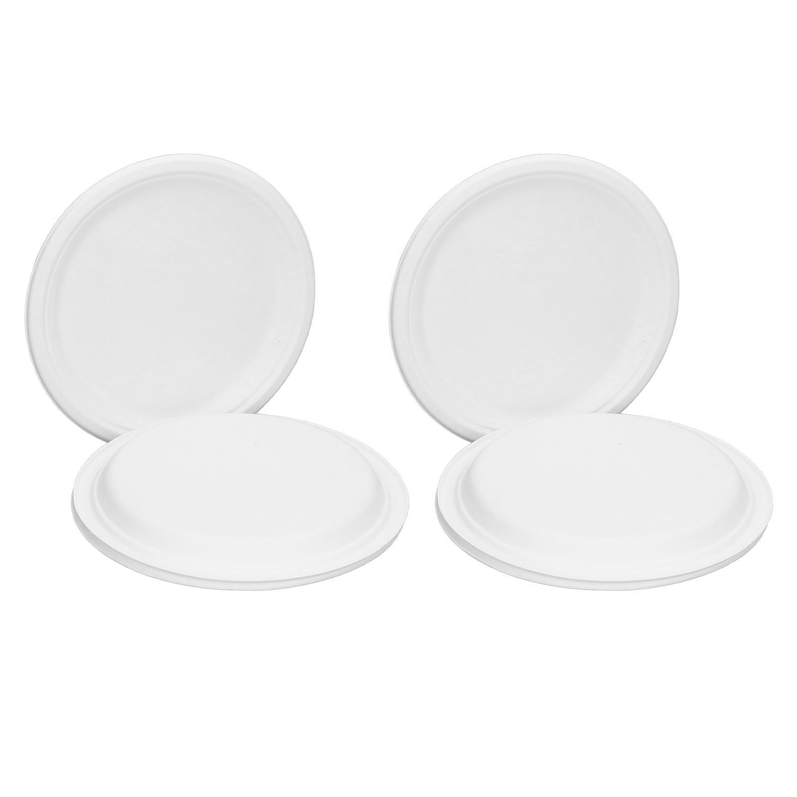 100 Stück Ovale Einwegteller Aus Pappe, 25 Cm Durchmesser, Weiß, Kompostierbar, Mikrowellengeeignet, Gefriergeeignet, Aus Zellstoff