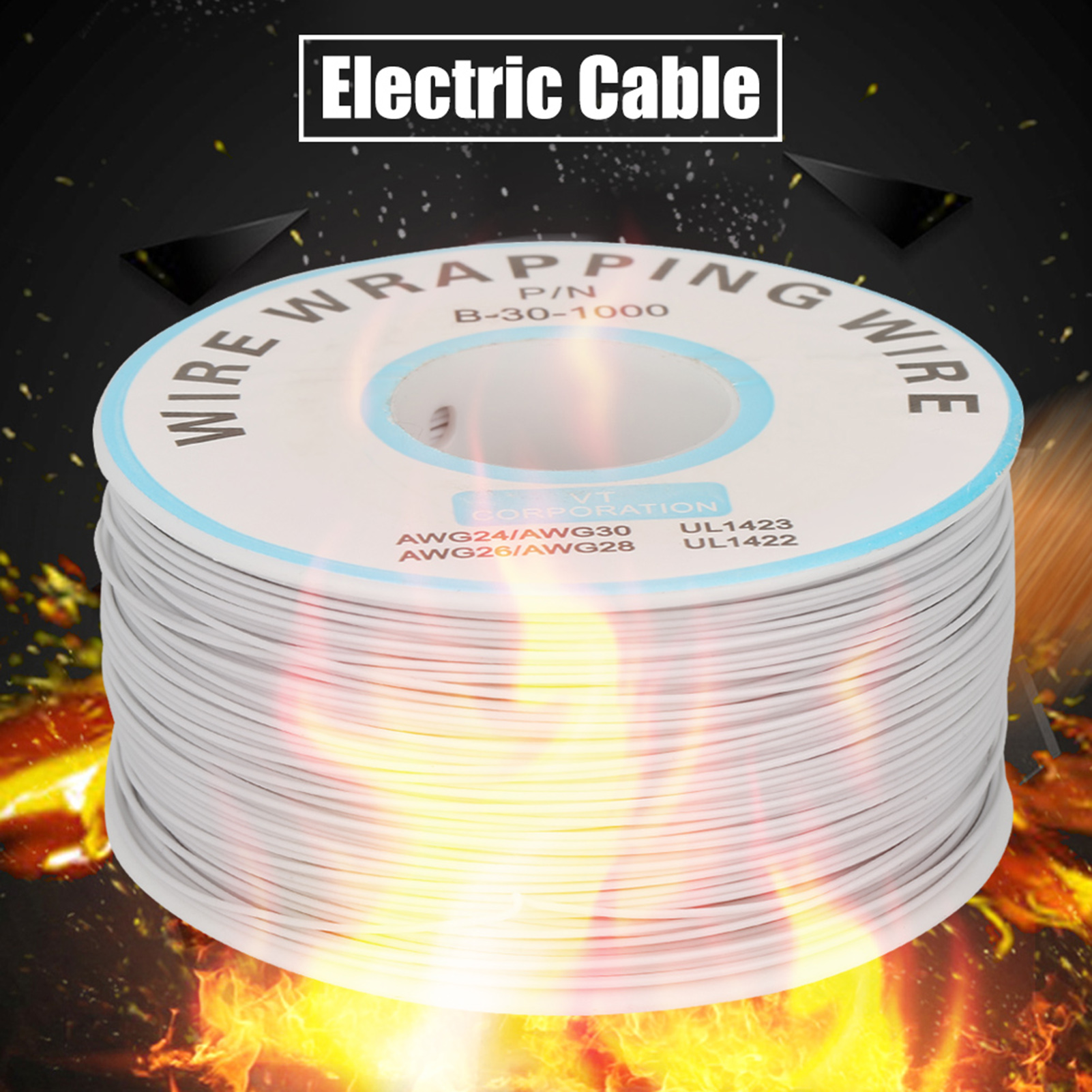 Rolle Drahtwicklung, Einadriges Kupferdrahtkabel 30awg, 0,25 Mm Kerndurchmesser (weiß)