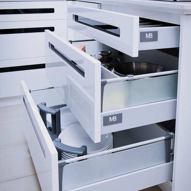 Schubladensystem Modern Box Zargenhöhe 84 mm Nennlänge 250 mm Soft-Close