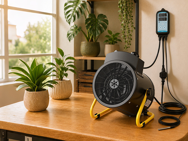 Jiubiaz 2000 W Heizlüfter Mit Digitalem Thermostat Bis 3000 W Für Gewächshaus