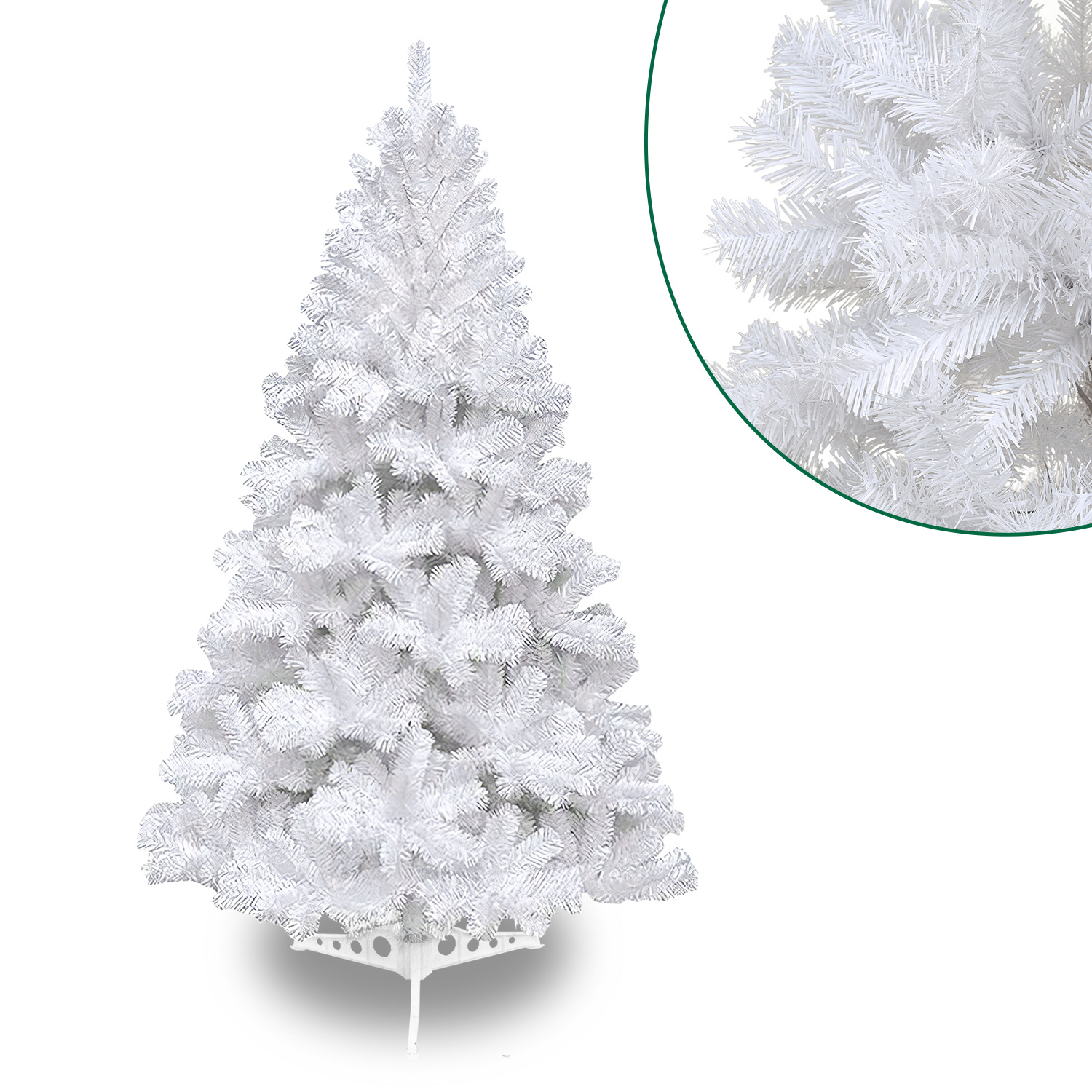 Jiubiaz 120cm Künstlicher Weihnachtsbaum Mit 220 Spitzen Pvc, Tannenbaum Mit Ständer, Christbaum Kunstbaum Weiß