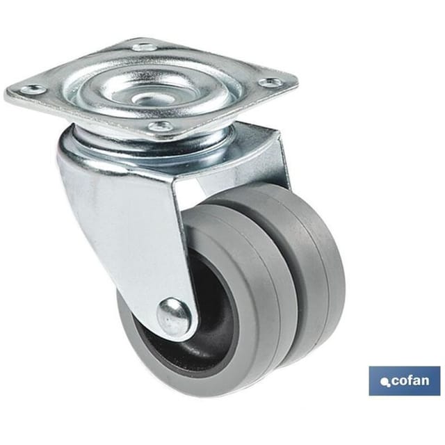 Doppeltes Polypropylenrad Ø50 mm Platte