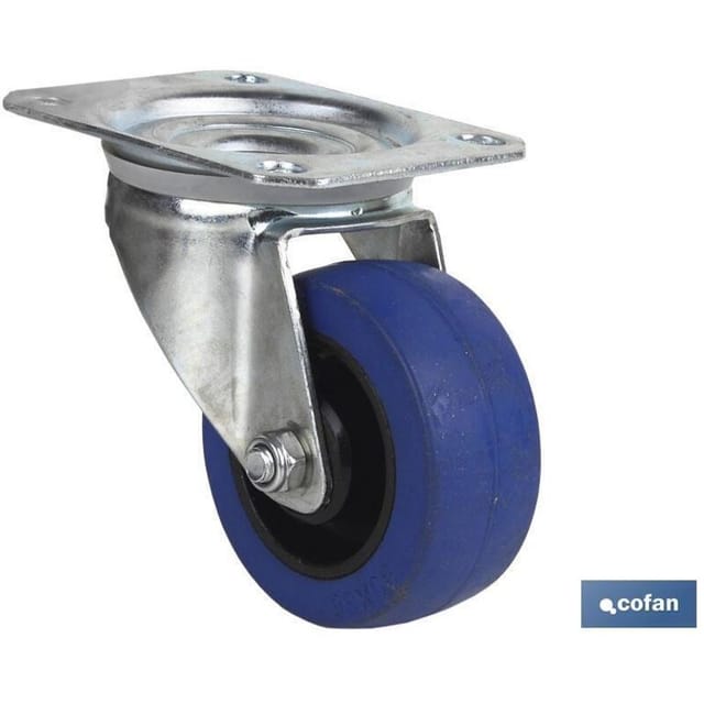 Blaue Gummiradplatte Ø125x38mm