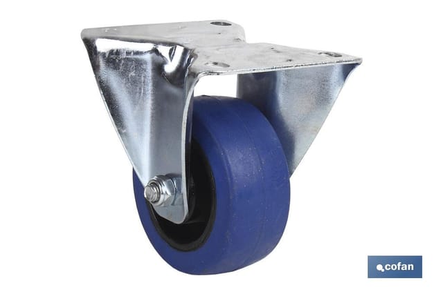 Festes blaues Gummirad Ø80x35mm