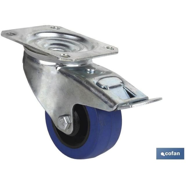 Blaue Gummiradplatte/Bremse Ø80x35mm