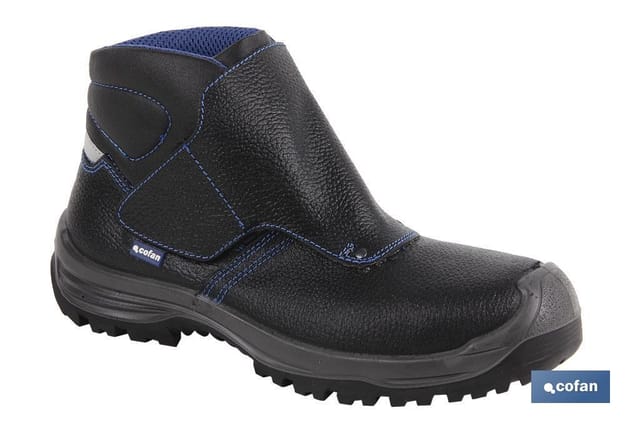Cofan - Schwarzer Lederstiefel mit Klettverschluss S3 Modell Urian t 41