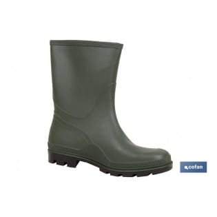 Halbrunder grüner PVC-Stiefel, Größe 45