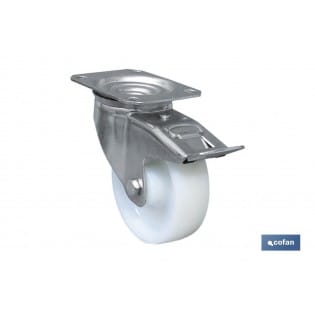 Nylonrad mit Bremse und Drehteller (Ø125x40mm) COFAN 09403123