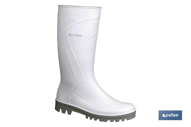 Weißer PVC-Regenstiefel, Größe 38