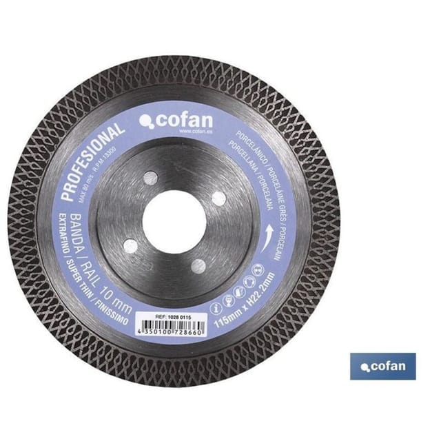 Extradünne Porzellan-Diamantscheibe H-10 mm, 115 mm