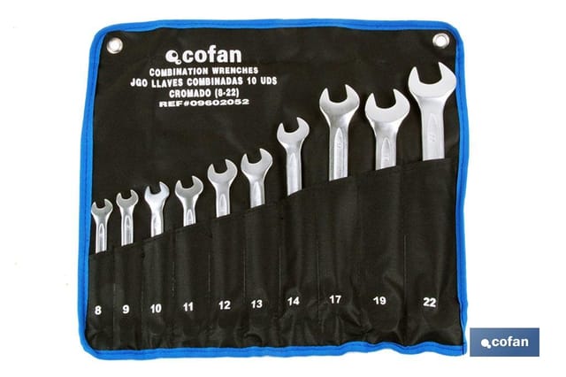 Set mit 10 Ringmaulschlüsseln von 8 bis 22