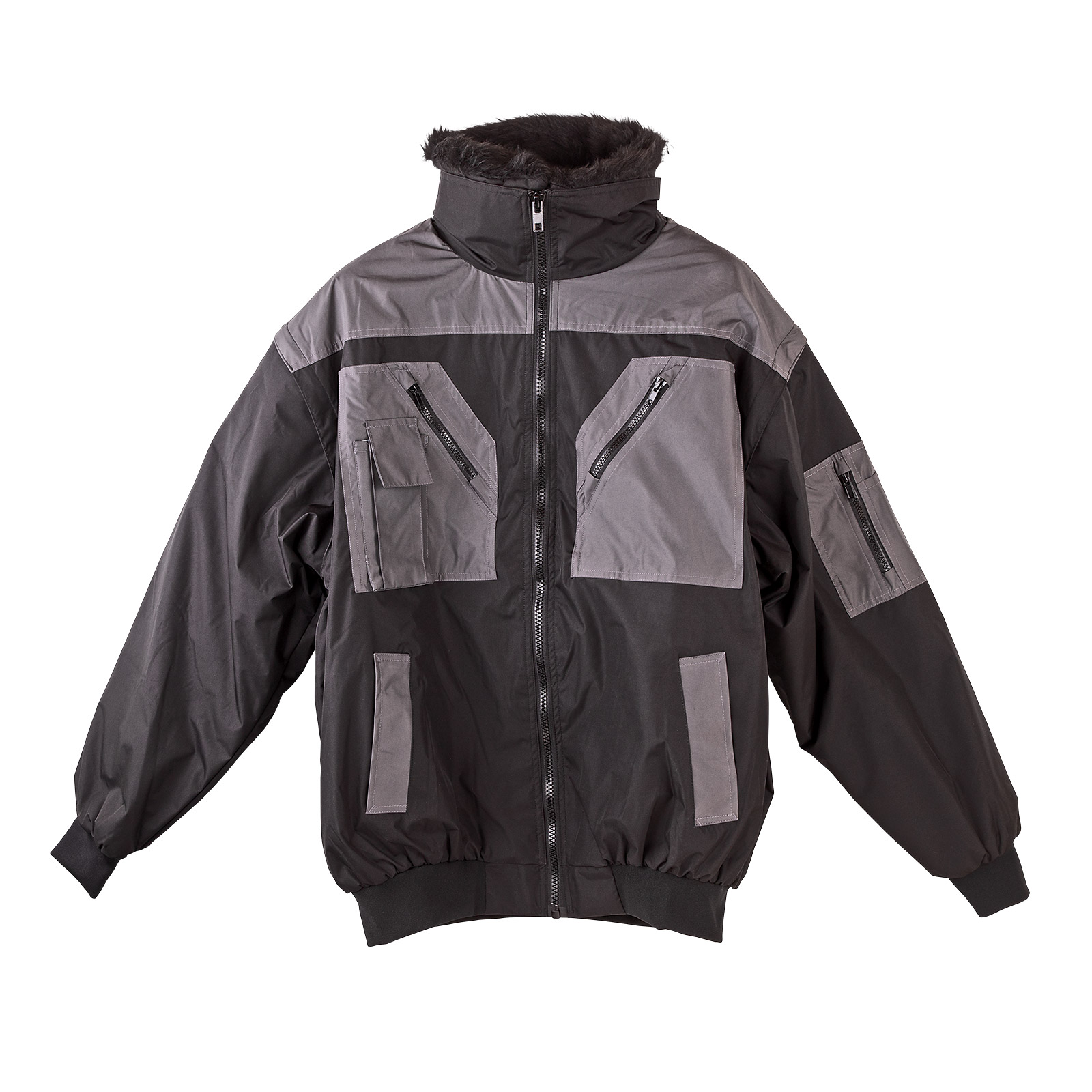Kestek Pilotenjacke Arbeitsjacke Winterjacke 4in1 Herren Schwarz Anthrazit Xxl