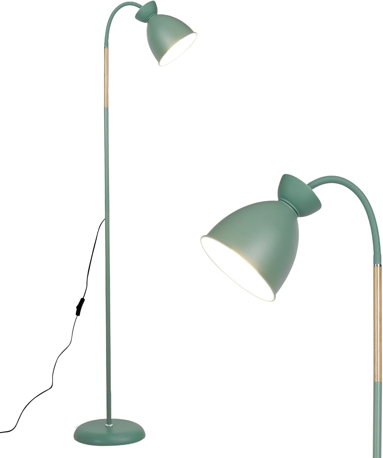 Stehlampe Leselampe Grün Giraffe, Schwenkbare Stehleuchte Wohnzimmer E27 Fassung Max. 60w, Höhe 159cm, Ohne Leuchtmittel