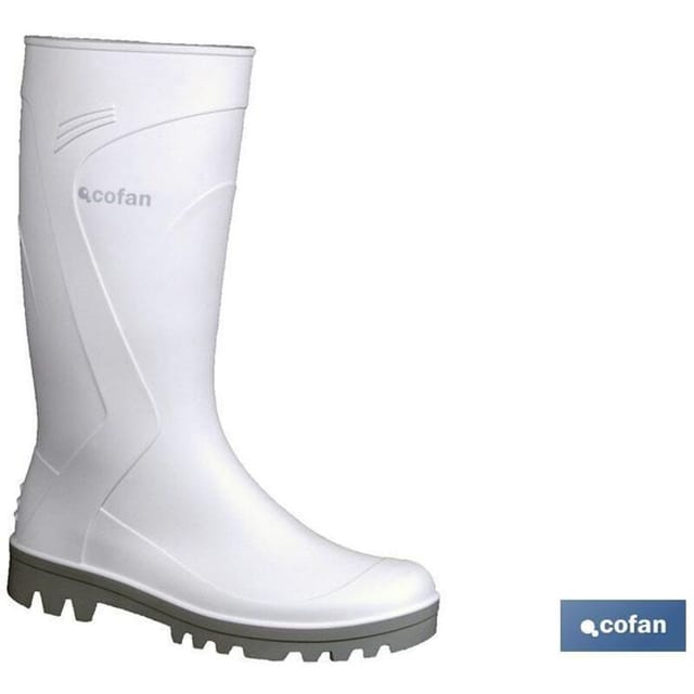 Weißer PVC-Regenstiefel, Größe 40