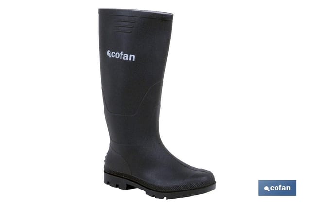 Schwarzer Hochwasserstiefel aus PVC, Größe 44
