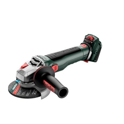 Akku-Winkelschleifer wvb 18 lt bl 11-125 Quick, mit Bremse, Drehzahlregelung, Schnellspannmutter, drehbarem Akkupack, Karton - Metabo