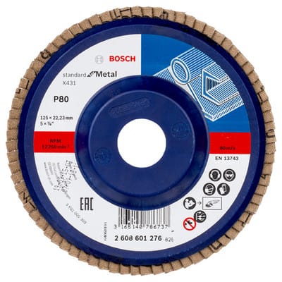Bosch - Accessories 2608601276 X431 Fächerschleifscheibe Durchmesser 125 mm Bohrungs-Ø 22.33 mm Stahl