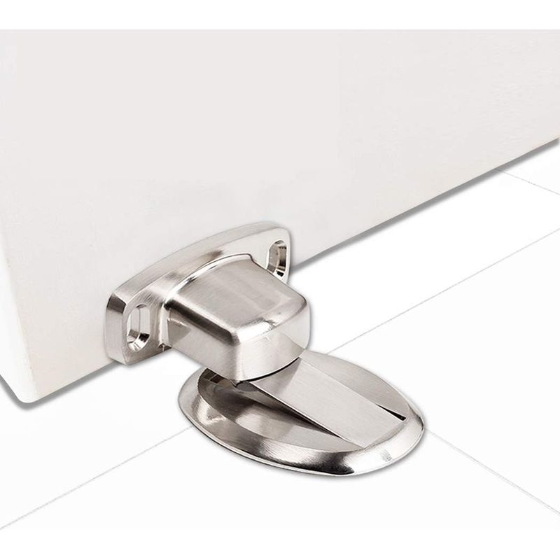 Türstopper Und Türanschlag, Robuster Türstopper Mit Verdeckten, Selbstklebenden Bodenschrauben – Silber