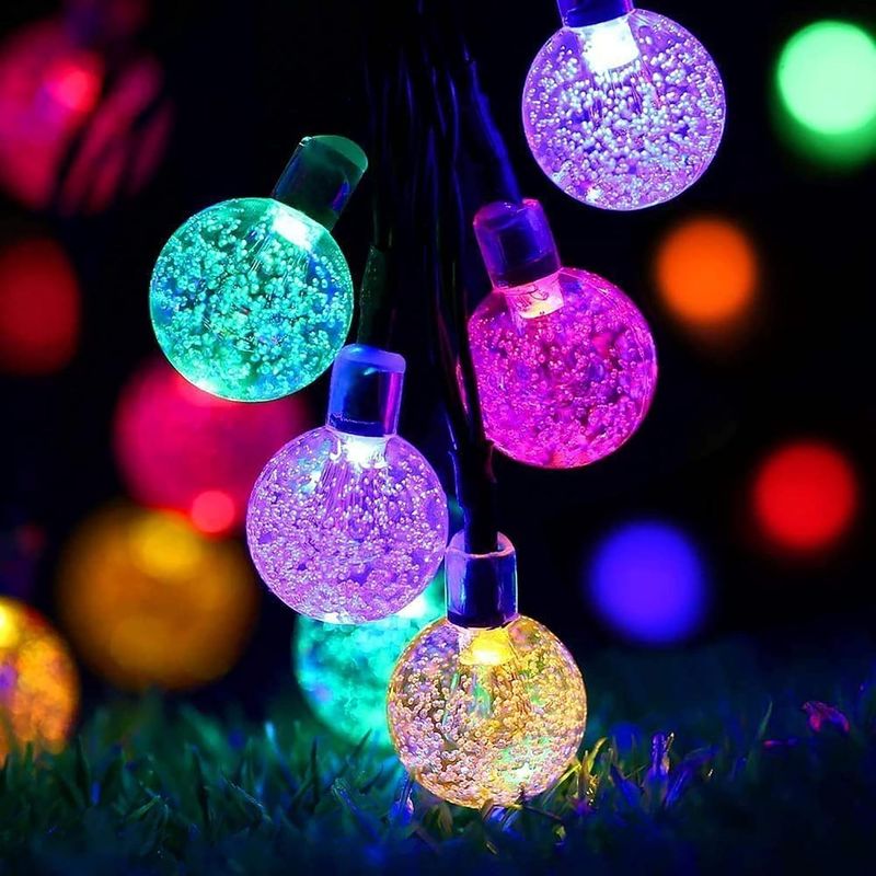Wetterfeste Solar-lichterkette Für Den Außenbereich, 50 Leds, 8 Modi, 7 M/24 Fuß, Geeignet Für Den Innen- Und Außenbereich (mehrfarbig) [energieklasse A]