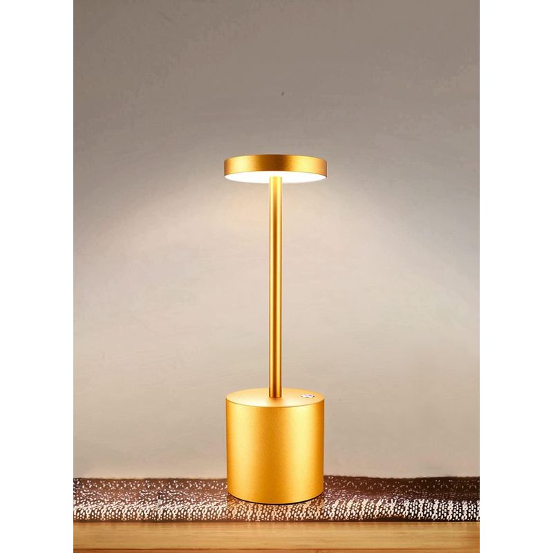 Tragbare, Kabellose Tischleuchte, Batteriebetrieben, 2 Warme Lichtstufen, Dimmbar, Für Schlafzimmer, Wohnzimmer, Buffet, Restaurant, Innen- Und Außenbereich (gold)