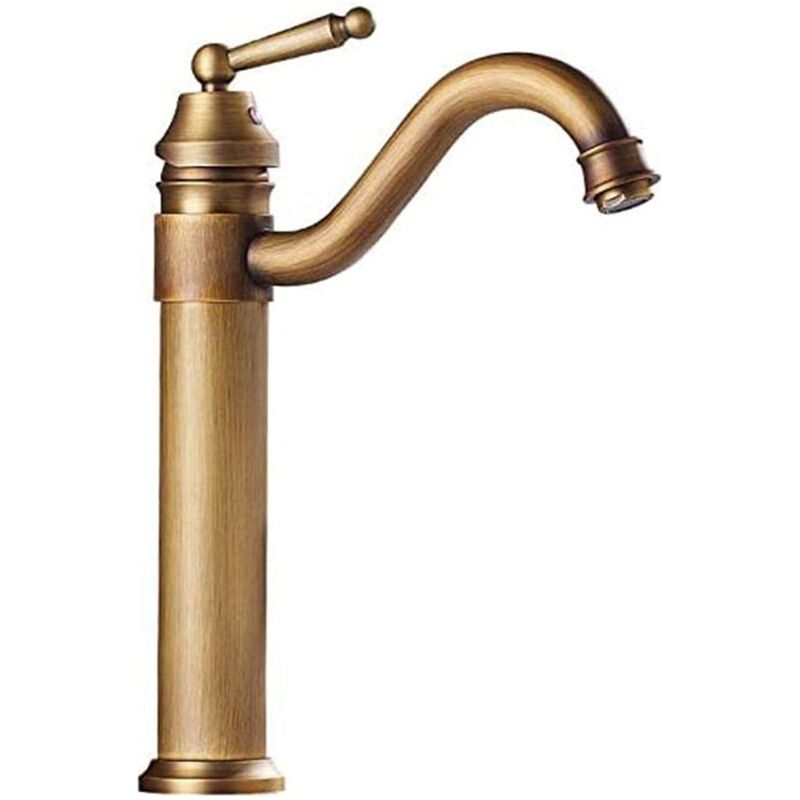 Badezimmerarmatur Mit Einem Einzelnen Griff Im Vintage-stil, Aufsatzmontage, Mischbatterie Für Warm- Und Kaltwasser