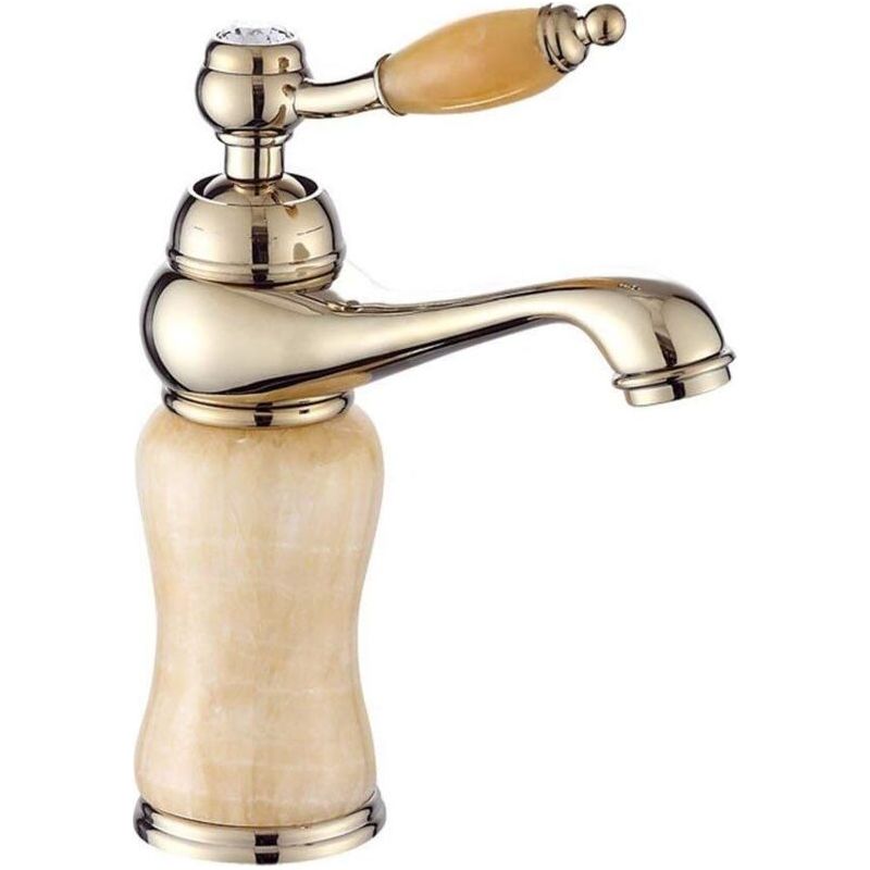 Vintage Waschtischarmatur Aus Reinem Kupfer, Flacher Griff Mit Halbmatter Beschichtung, Waschtischarmatur