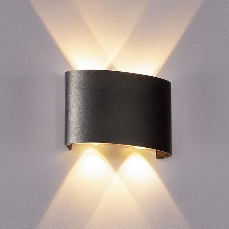 Led-wandleuchte, Led-außenwandleuchte, Warmweiß, Moderne Ip65-designer-wandleuchte, Wasserdichte Aluminium-wandleuchte (schwarz, 4 W)